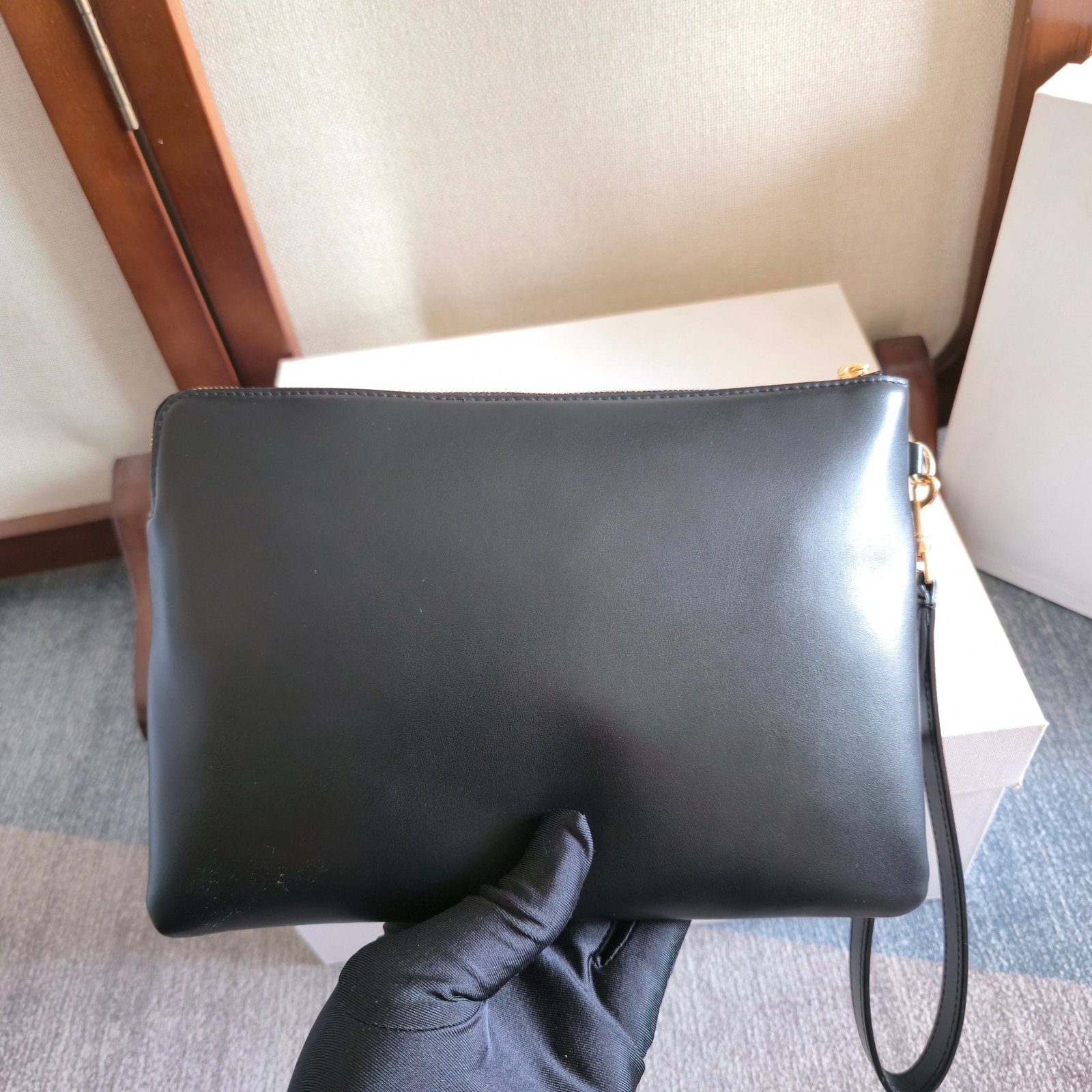 Alternative view of Celine Triomphe Cowhide Clutch Bag