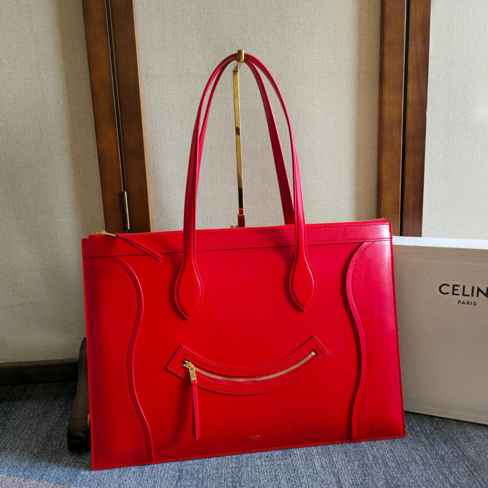 Celine Luggage Smiley Face Tote Bag