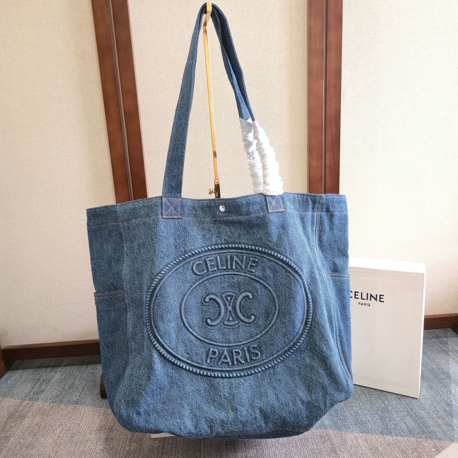 Celine Cabas Blue Denim Tote Bag