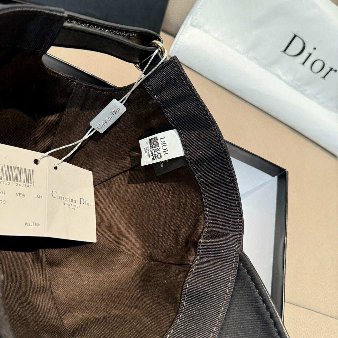 Dior Letter Embroidery Black Cotton Cap - Image 9