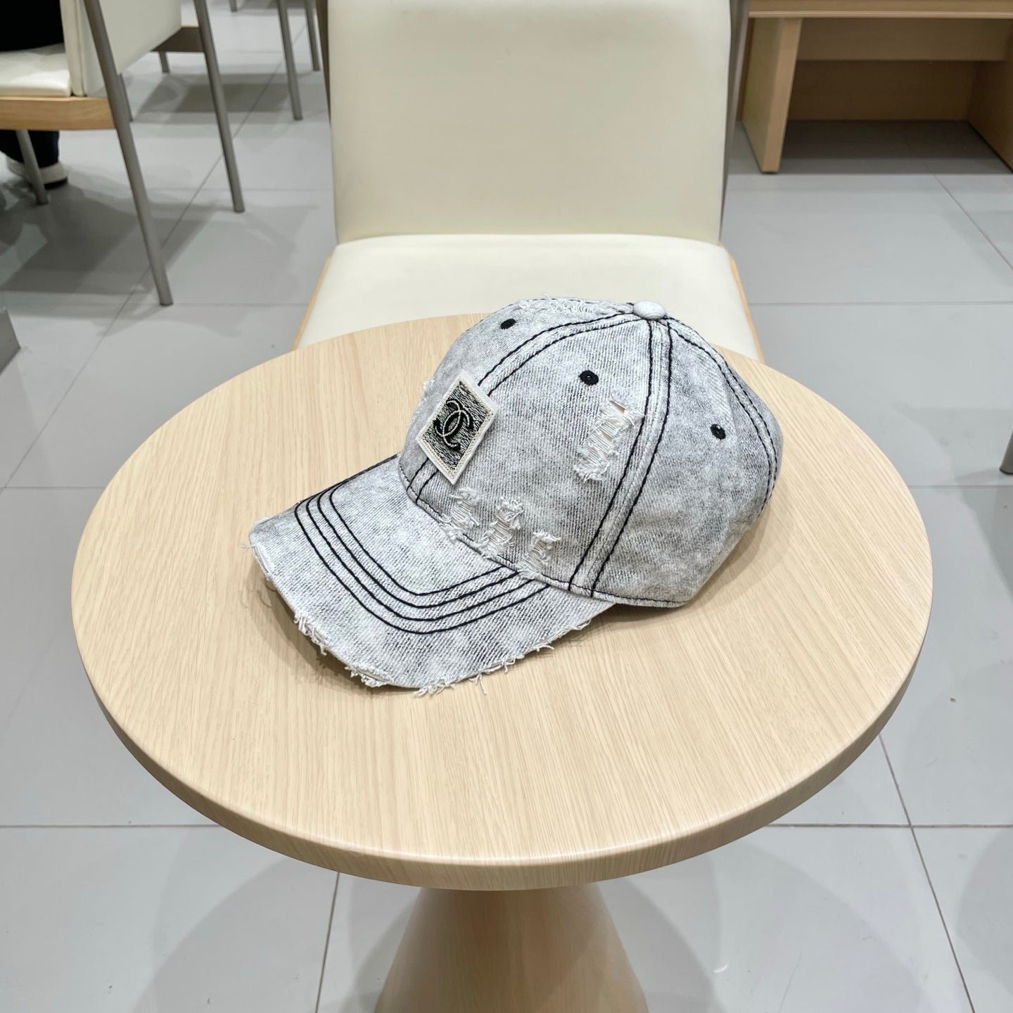 Alternative view of Chanel Baseball Cap Light Gray Denim 192133