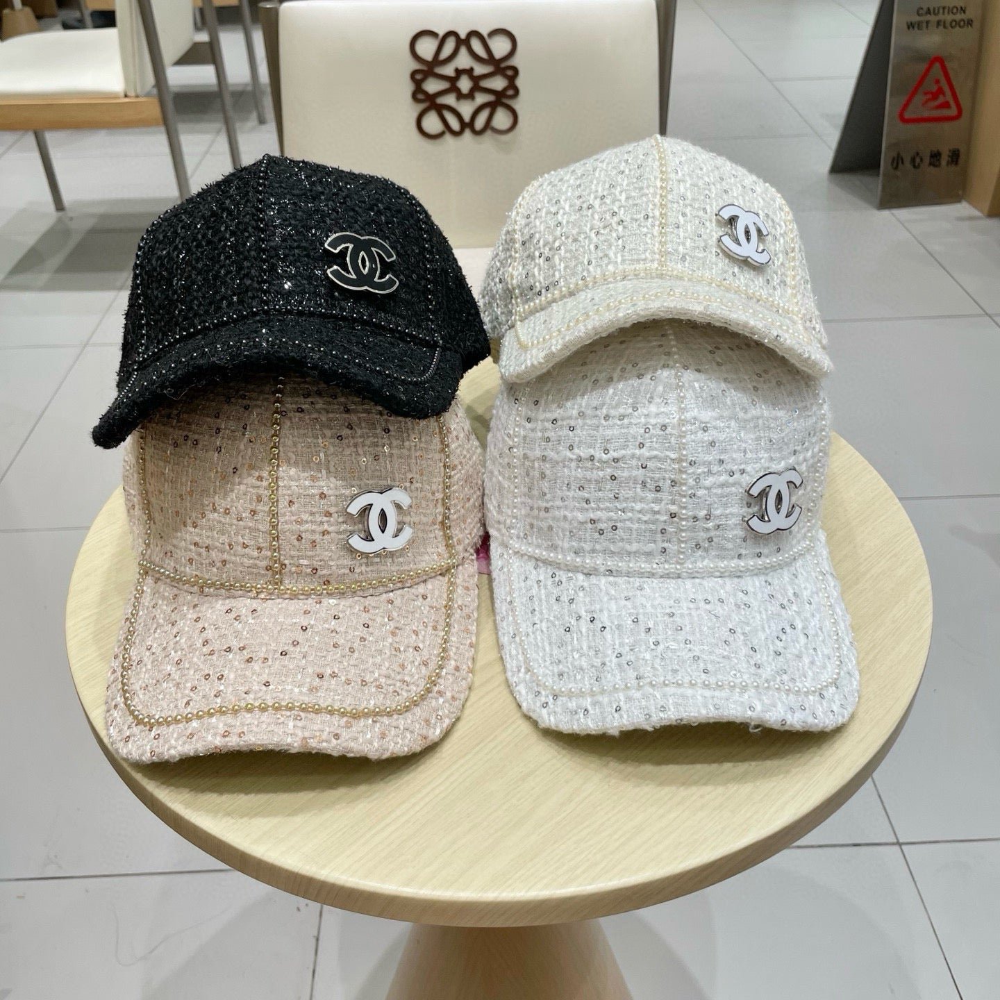 Alternative view of Chanel Baseball Cap With Heavy Pearl Black in Cloth 192120