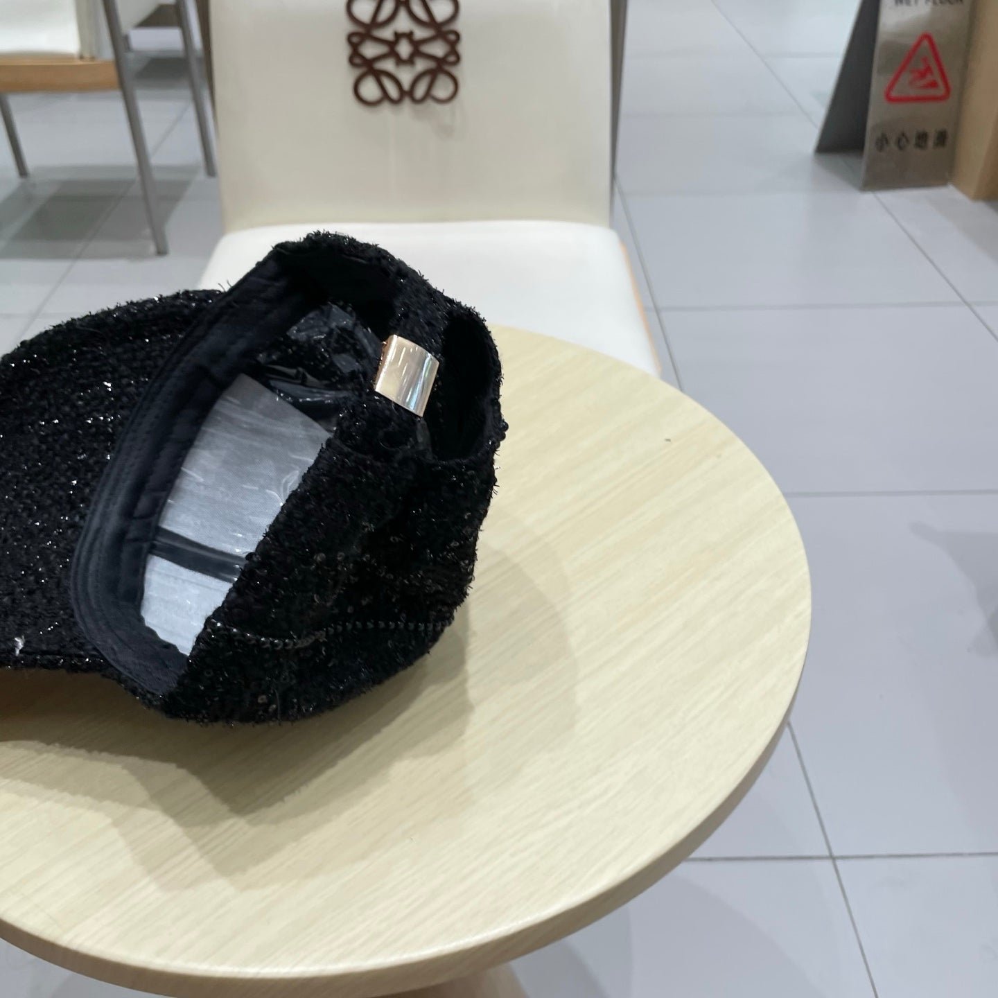 Chanel Baseball Cap With Heavy Pearl Black in Cloth 192120 - Image 9