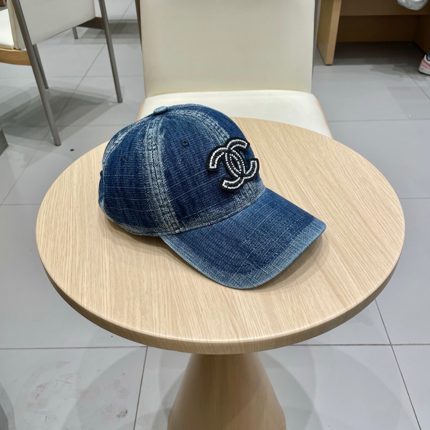 Chanel Baseball Cap Blue in Denim 192108 - Image 4