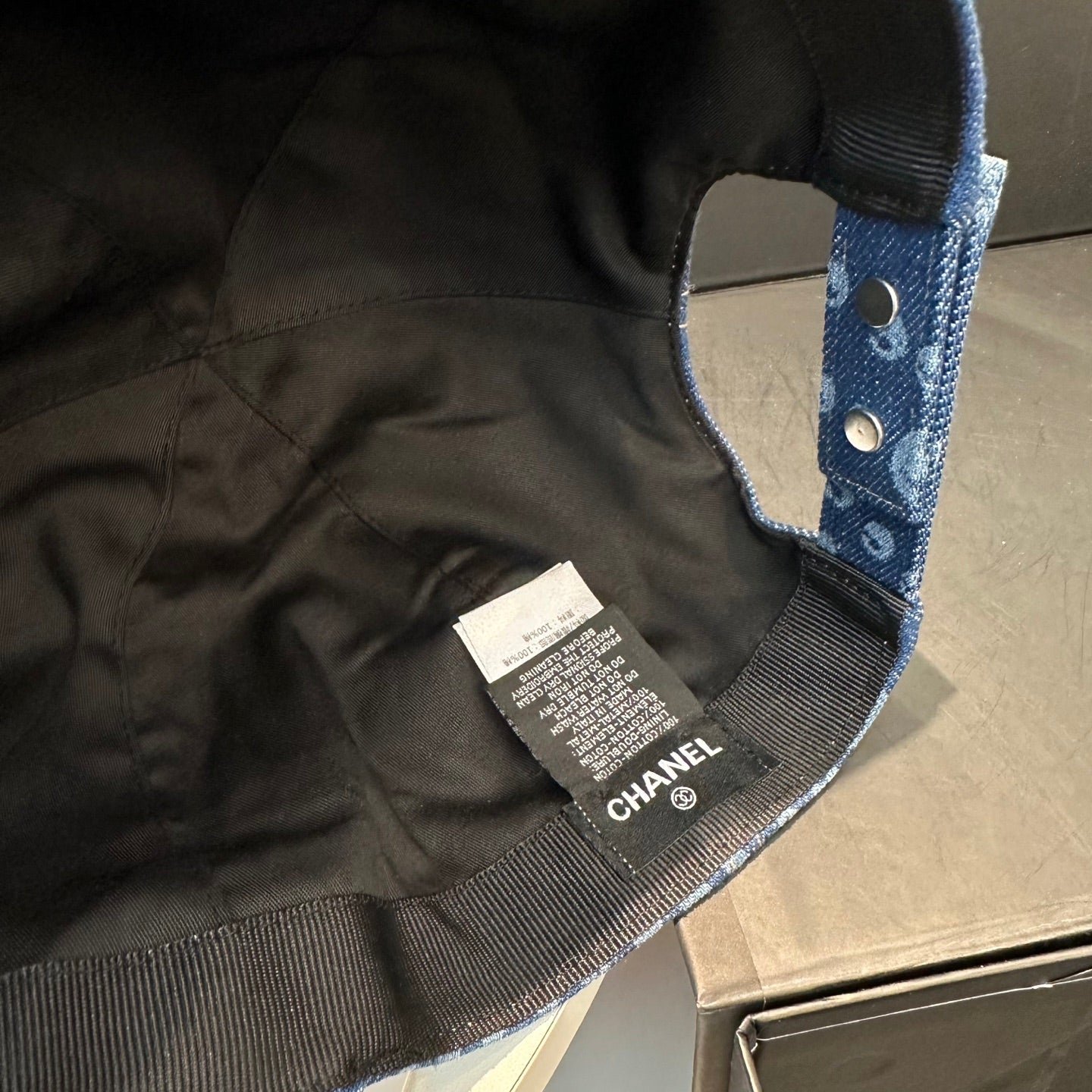 Chanel Baseball Cap Dark Blue in Denim 197871 - Image 8