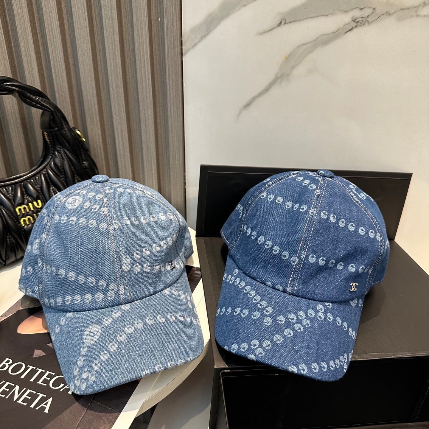 Chanel Baseball Cap Dark Blue in Denim 197871 - Image 3