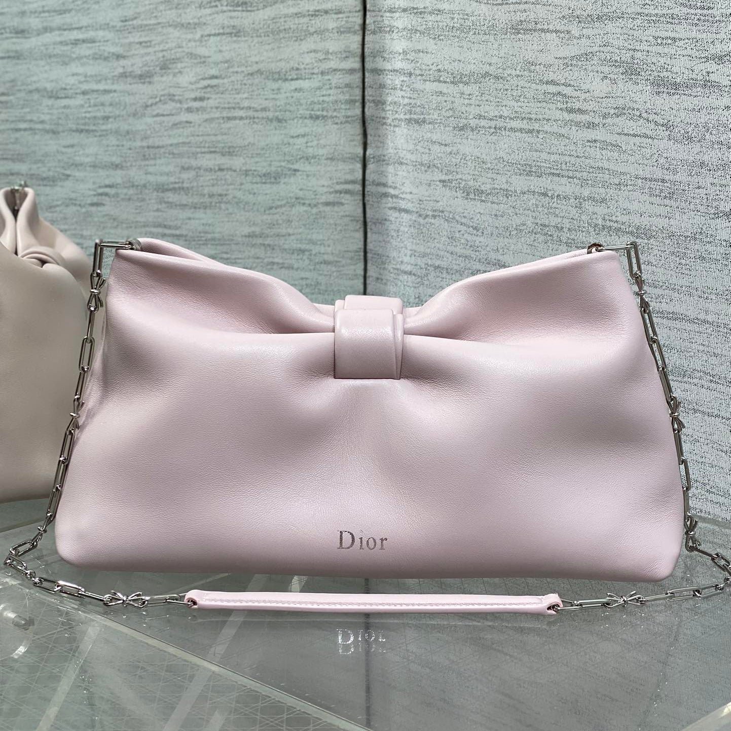 Dior Bow Chain Rose Pink Bag in Lambskin
