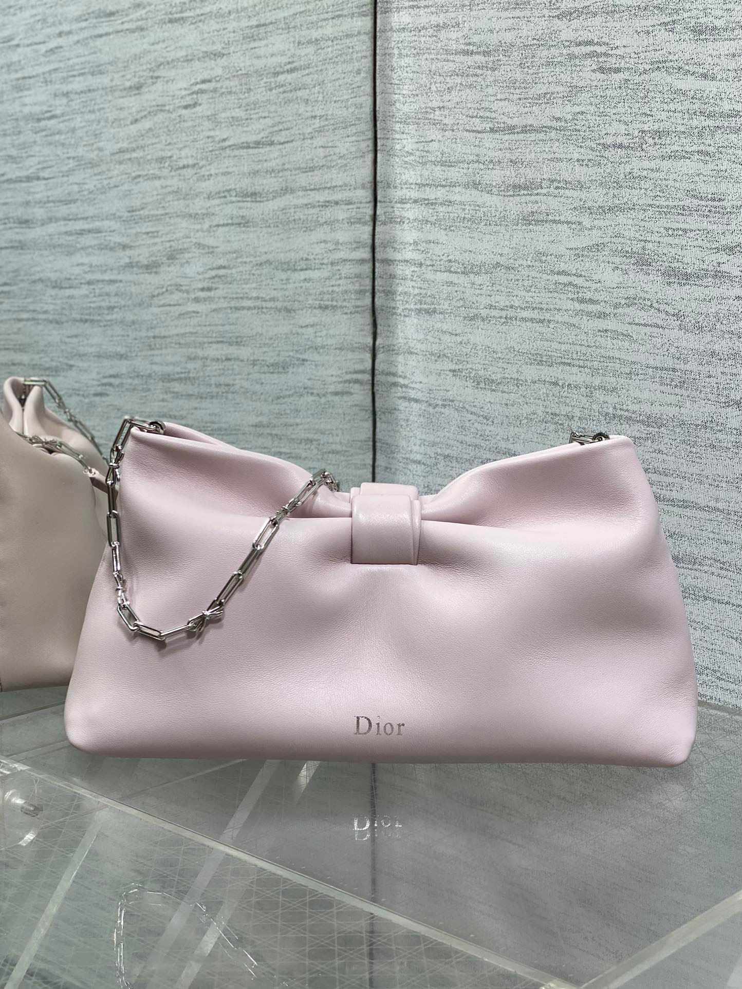 Alternative view of Dior Bow Chain Rose Pink Bag in Lambskin