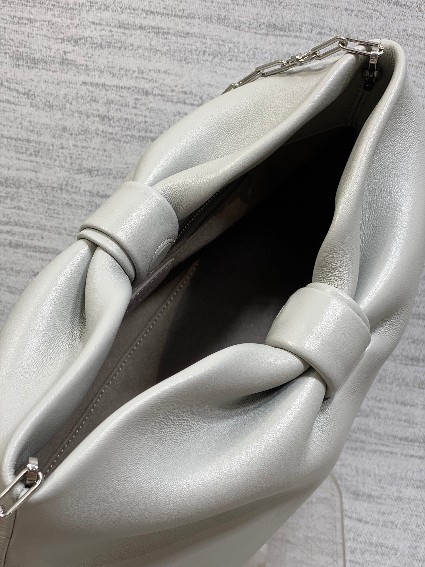 Dior Bow Light Gray Chain Bag in Lambskin - Image 8