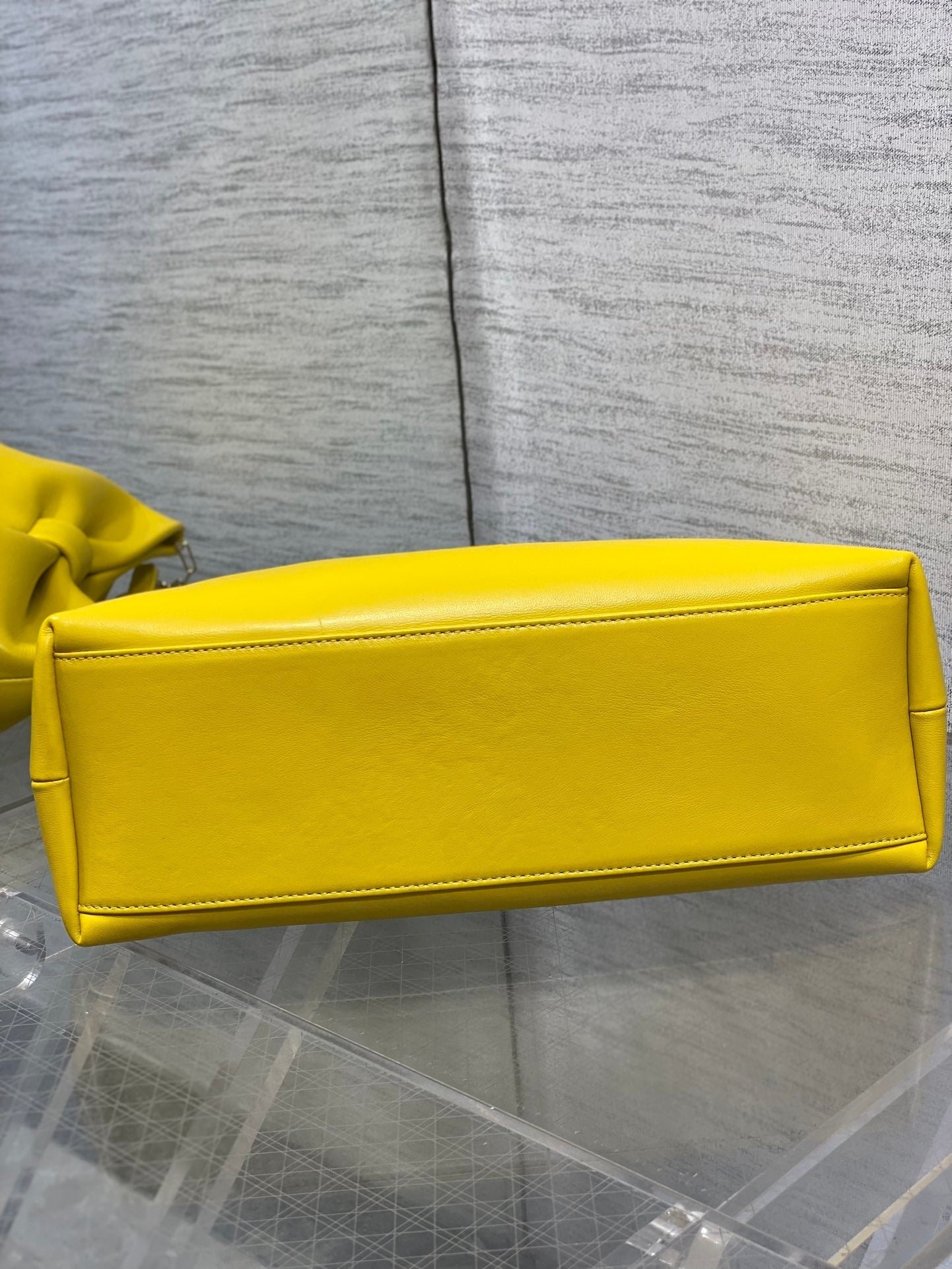 Dior Bow Chain Series Bright Yellow Lambskin Bag - Image 8