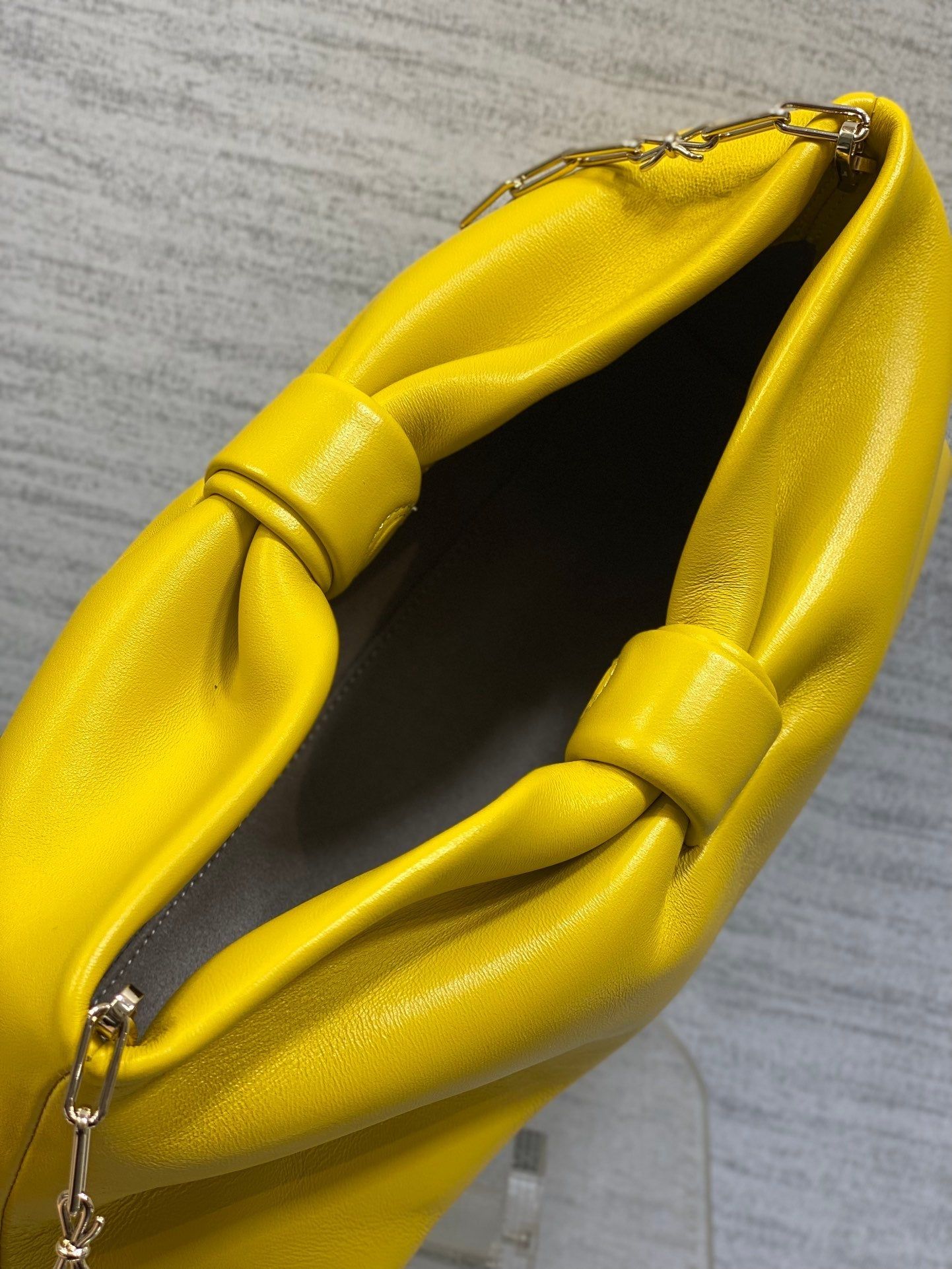 Dior Bow Chain Series Bright Yellow Lambskin Bag - Image 9