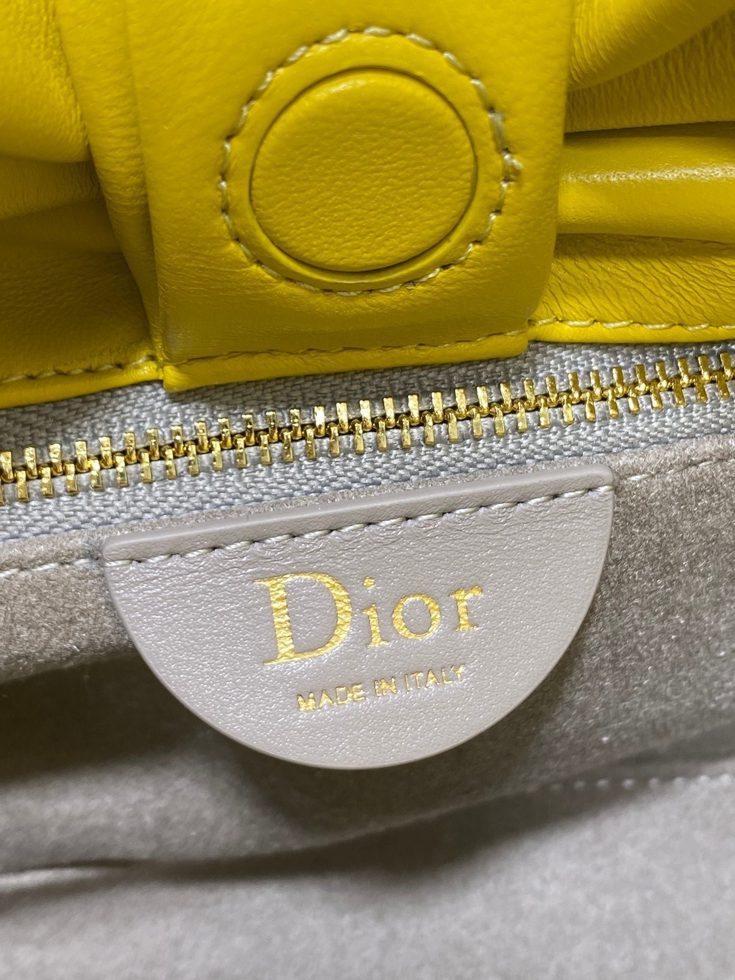 Dior Bow Chain Series Bright Yellow Lambskin Bag - Image 10