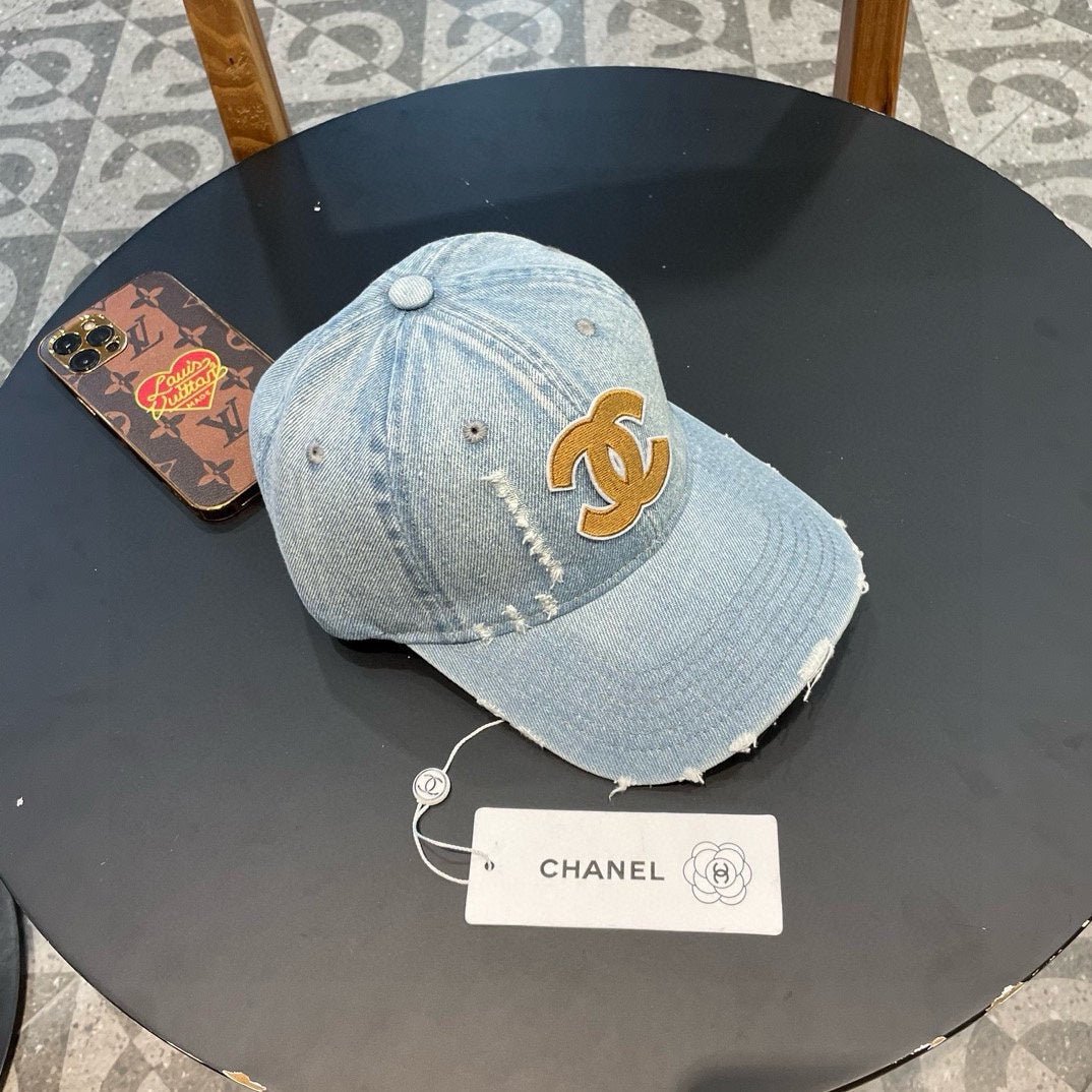 Alternative view of Chanel Baseball Cap Light Blue in Denim 205642