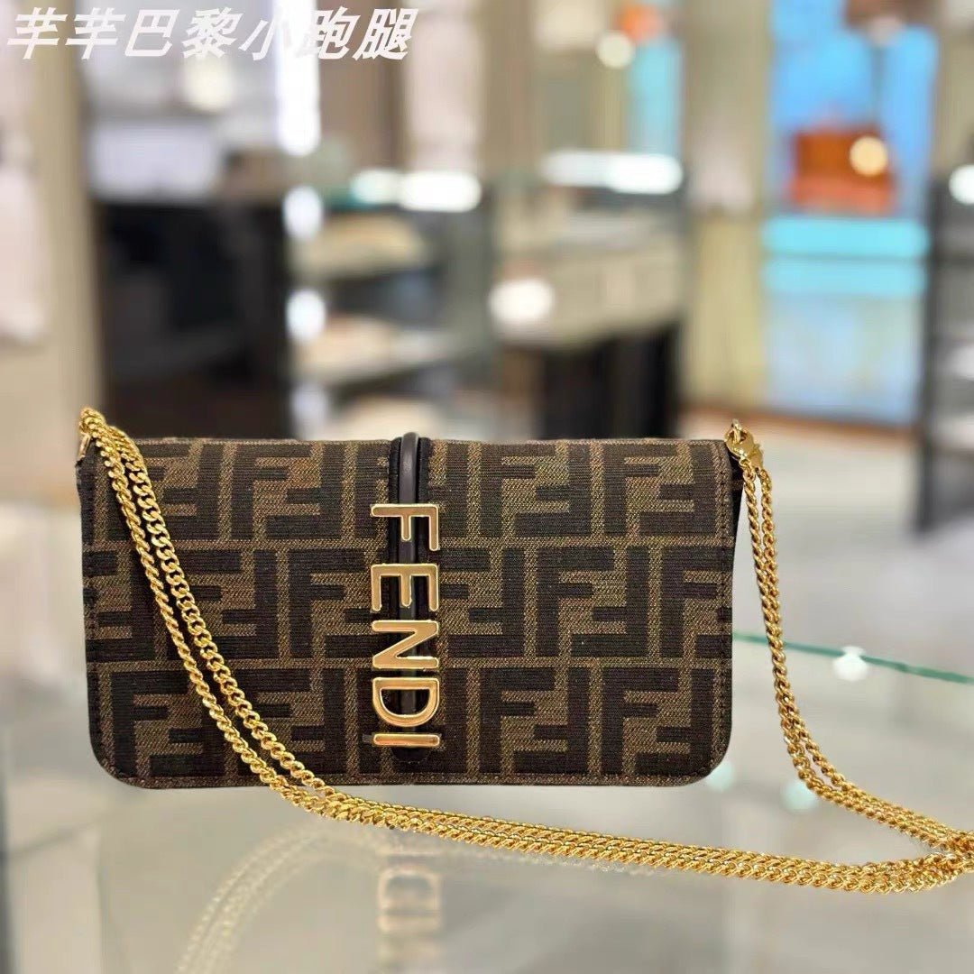 FENDI vintage canvas chain crossbody bag