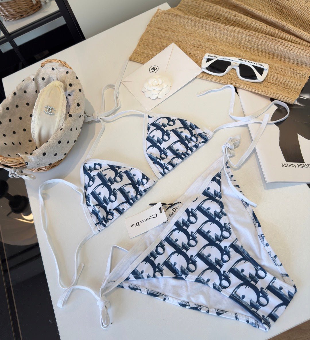 Alternative view of CD 26s Two-Piece Bikini White Blue in Polyamide 261418