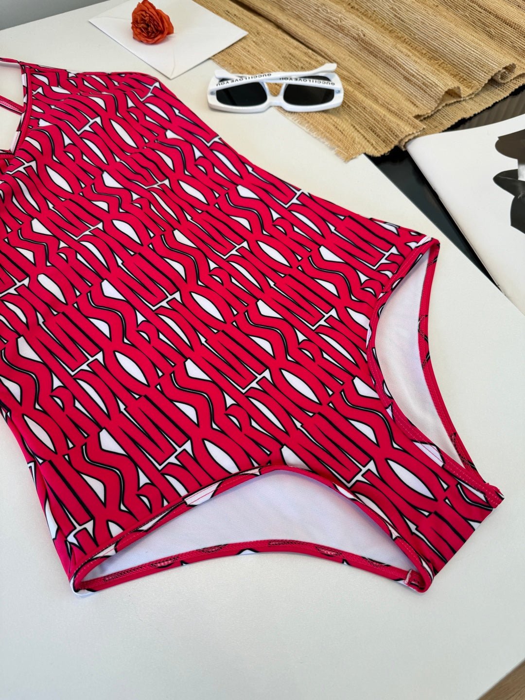 CD One-Piece Bikini White Pink in Polyamide 261389 - Image 6