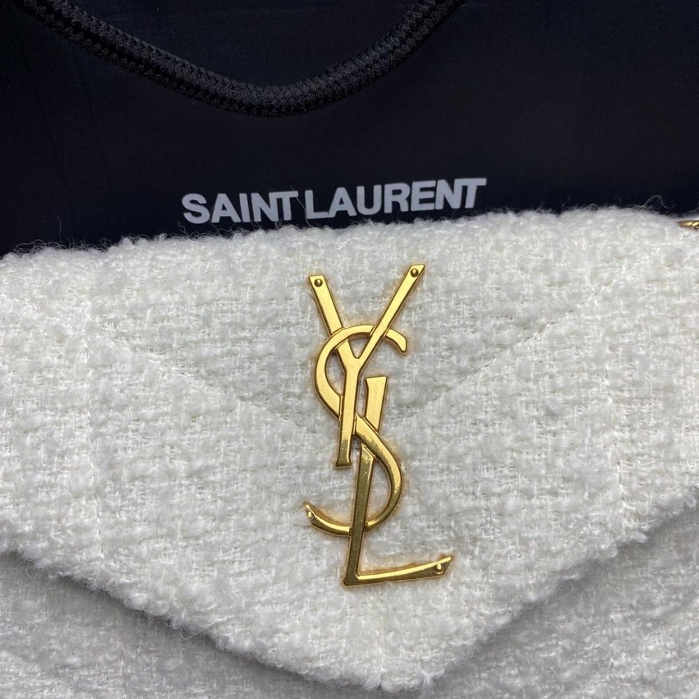 Saint Laurent Small Loulou Boucle Bag White 23Cm - Image 8