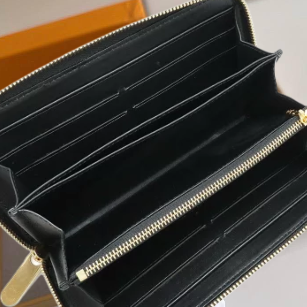 LV Black Patent Leather Zip Wallet - Image 3