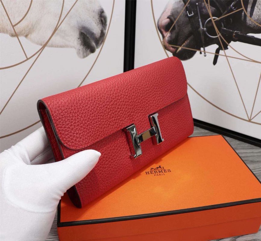 Alternative view of HERMES CLUTCH CONSTANCE 20.5 RED CALFSKIN SILVER HARDWARE