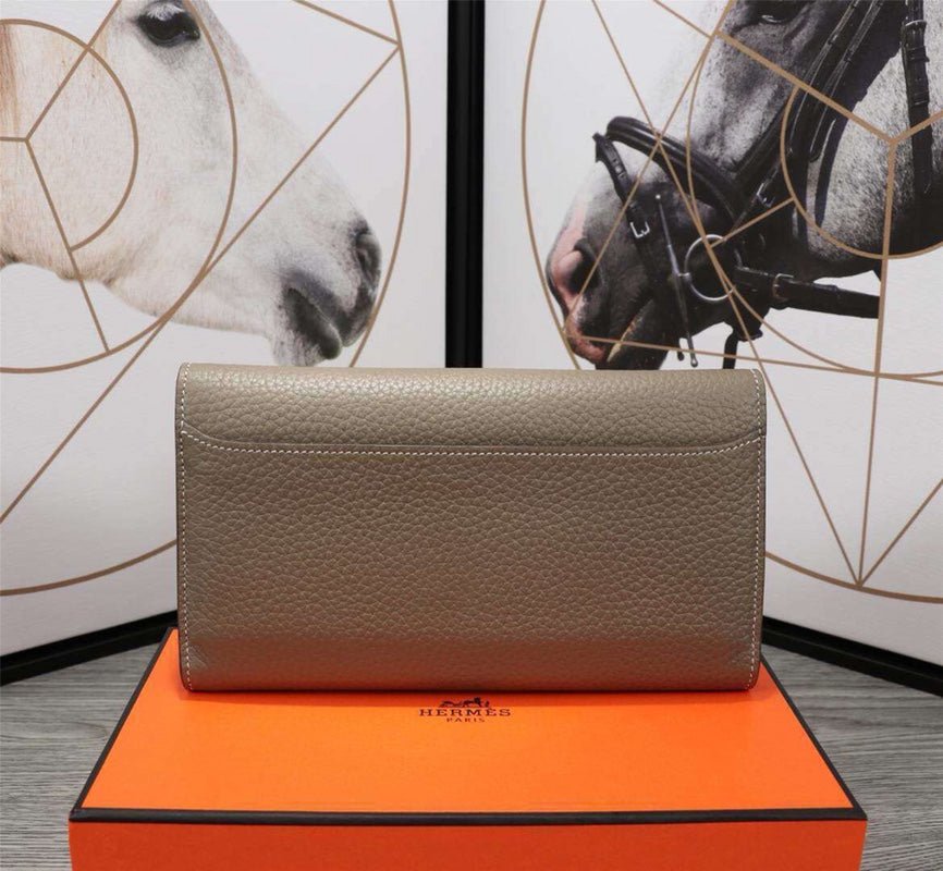 HERMES CLUTCH CONSTANCE 20.5 KHAKI CALFSKIN SILVER HARDWARE - Image 5