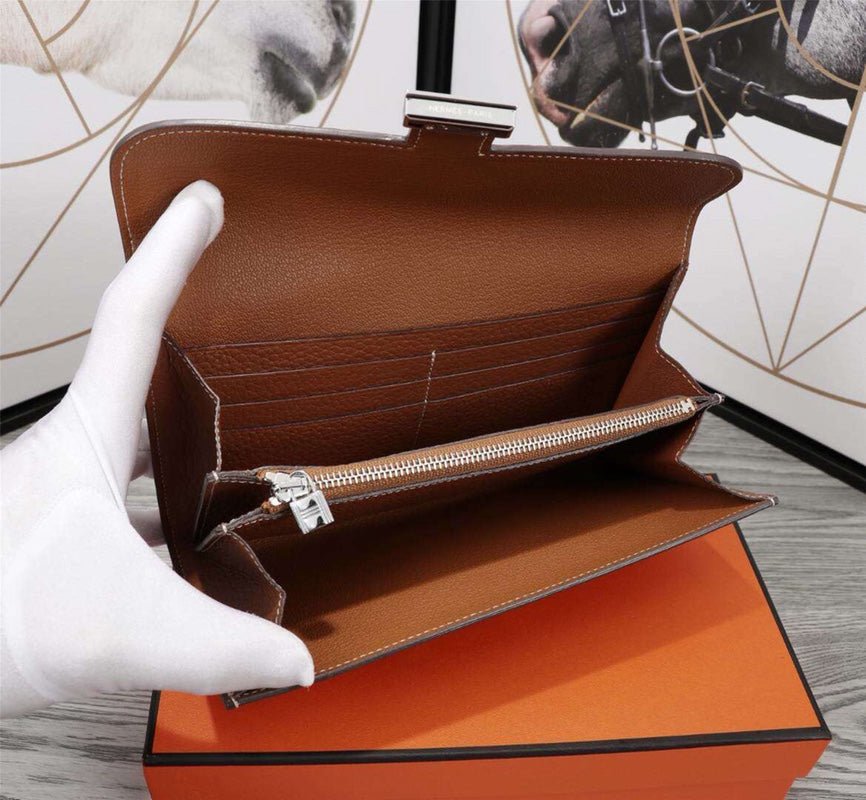 HERMES CLUTCH CONSTANCE 20.5 BROWN CALFSKIN SILVER HARDWARE - Image 3