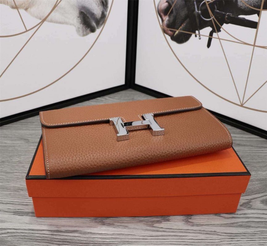 HERMES CLUTCH CONSTANCE 20.5 BROWN CALFSKIN SILVER HARDWARE - Image 8