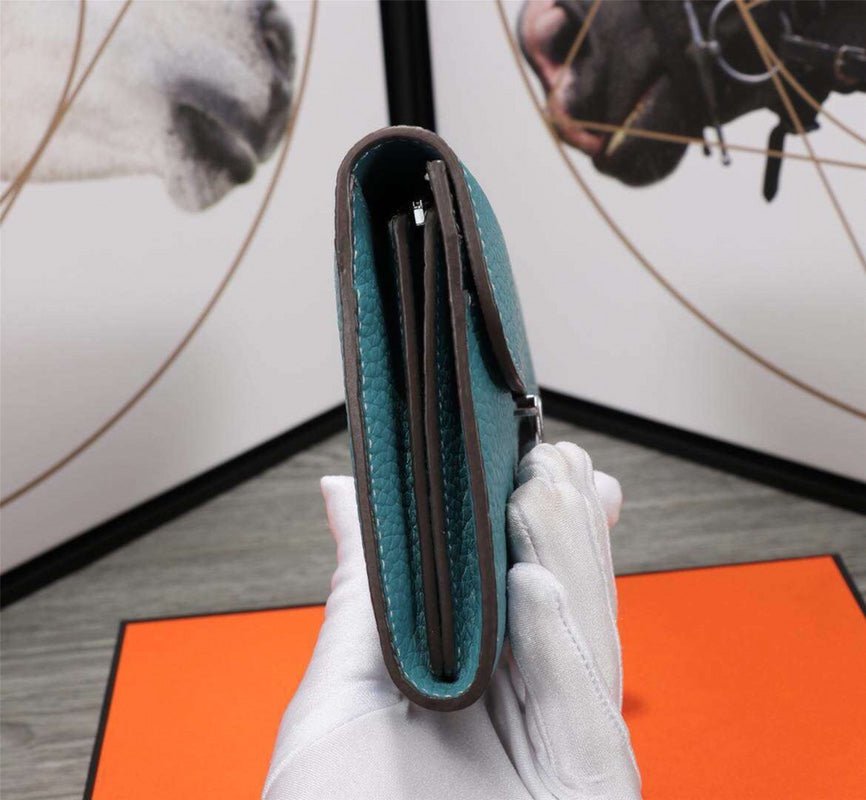 HERMES CLUTCH CONSTANCE 20.5 SAPPHIRE CALFSKIN SILVER HARDWARE - Image 9