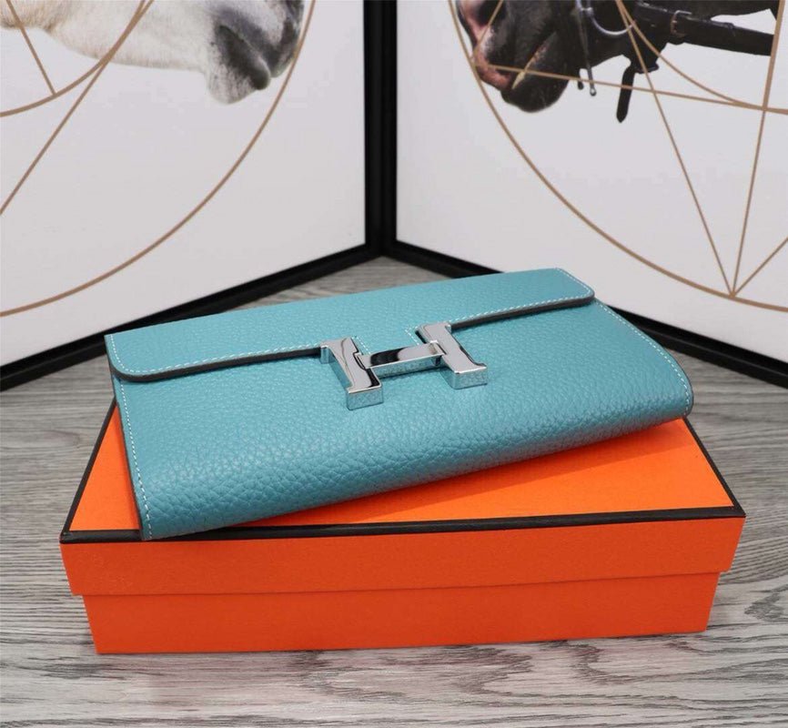 HERMES CLUTCH CONSTANCE 20.5 SAPPHIRE CALFSKIN SILVER HARDWARE - Image 8
