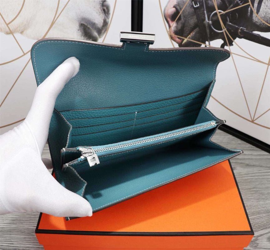 HERMES CLUTCH CONSTANCE 20.5 SAPPHIRE CALFSKIN SILVER HARDWARE - Image 3