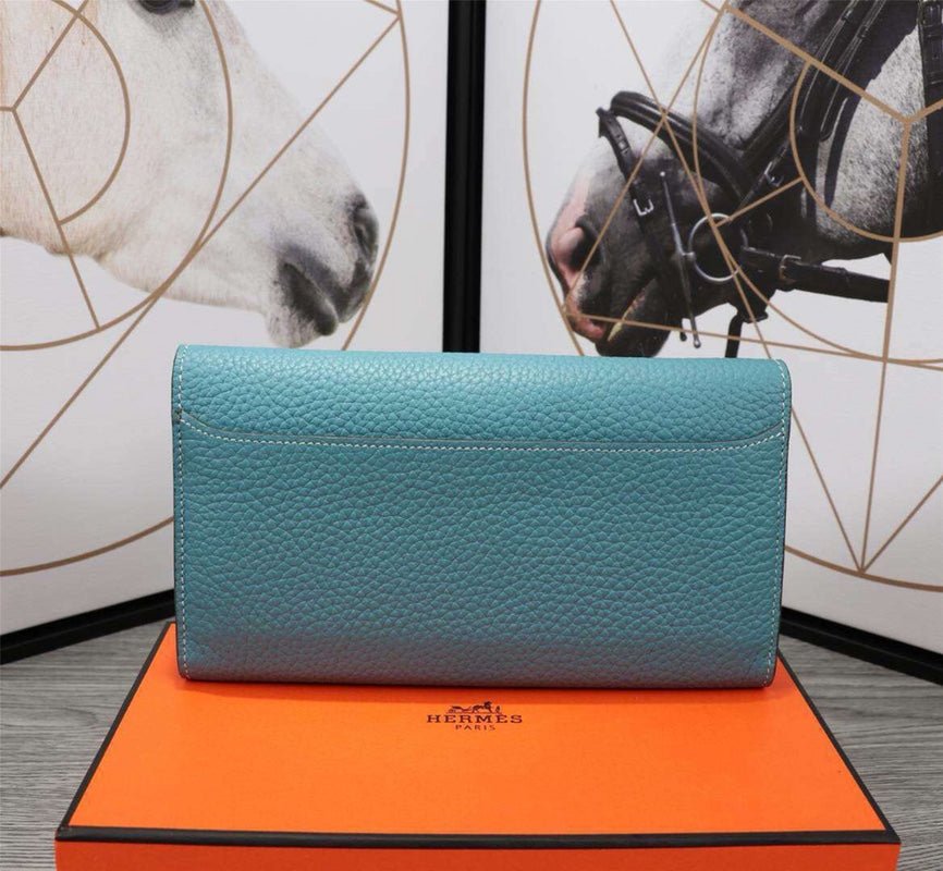 HERMES CLUTCH CONSTANCE 20.5 SAPPHIRE CALFSKIN SILVER HARDWARE - Image 5