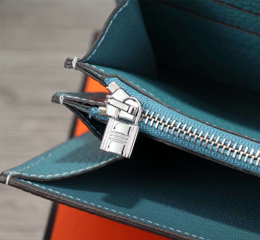 HERMES CLUTCH CONSTANCE 20.5 SAPPHIRE CALFSKIN SILVER HARDWARE - Image 6