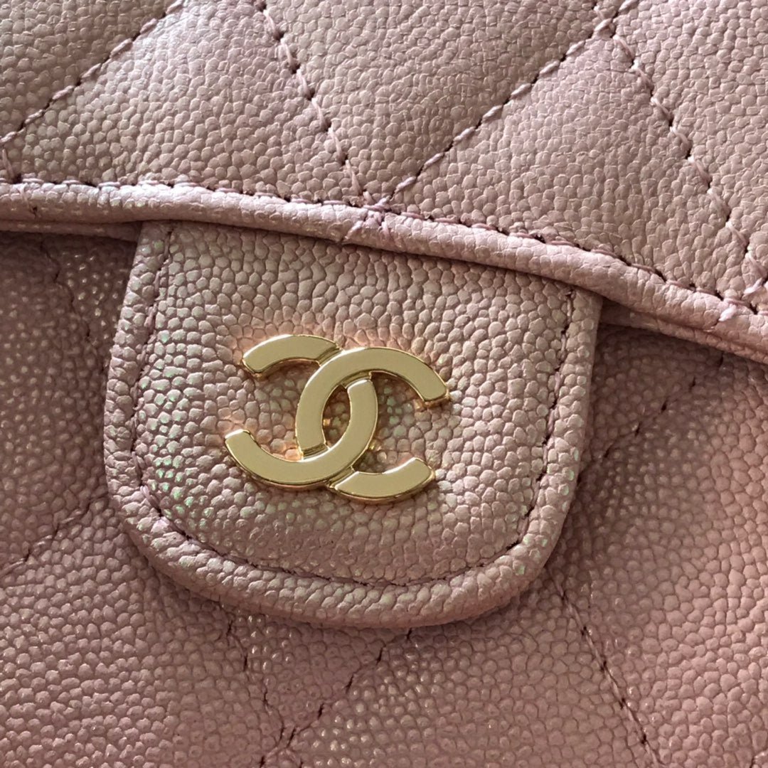 CHANEL Pink Caviar Flap Compact Wallet - Image 5