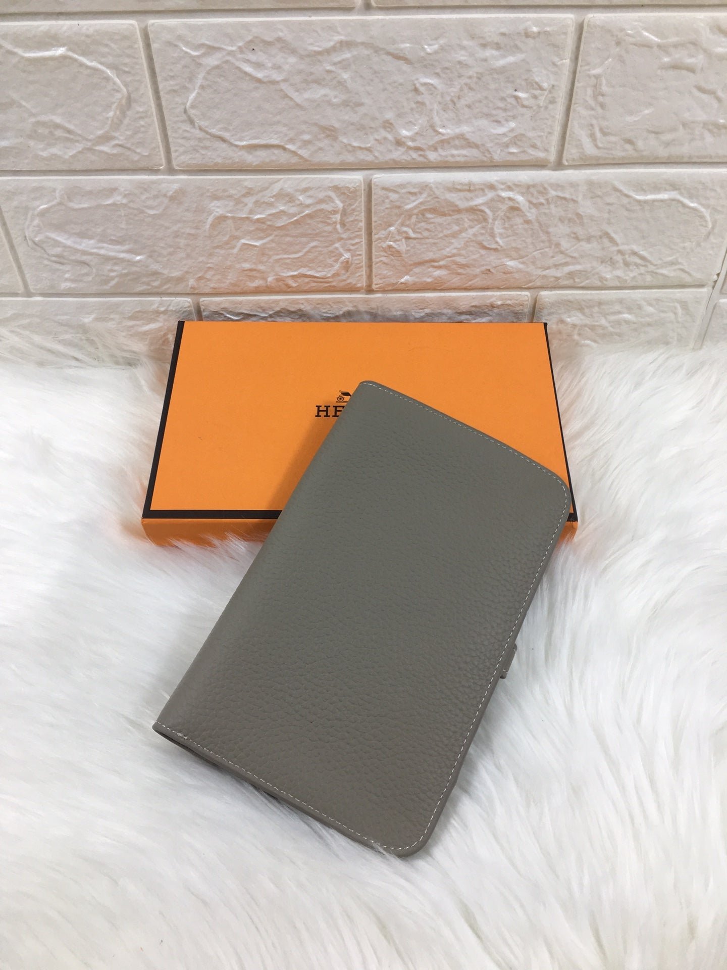 HERMES DOGON WALLET 20 GRAY GRAINED CALFSKIN - Image 9