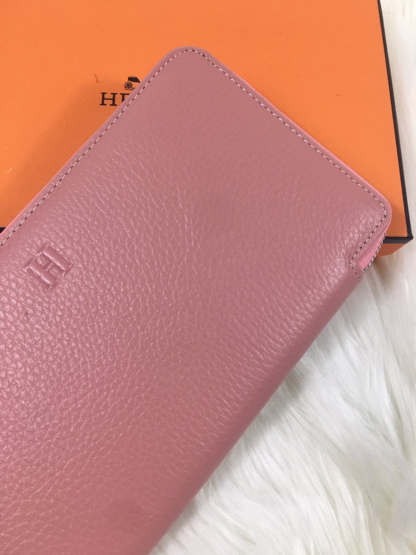 HERMES SILK'IN CLASSIC WALLET 20 LIGHT PINK GRAINED CALFSKIN - Image 4