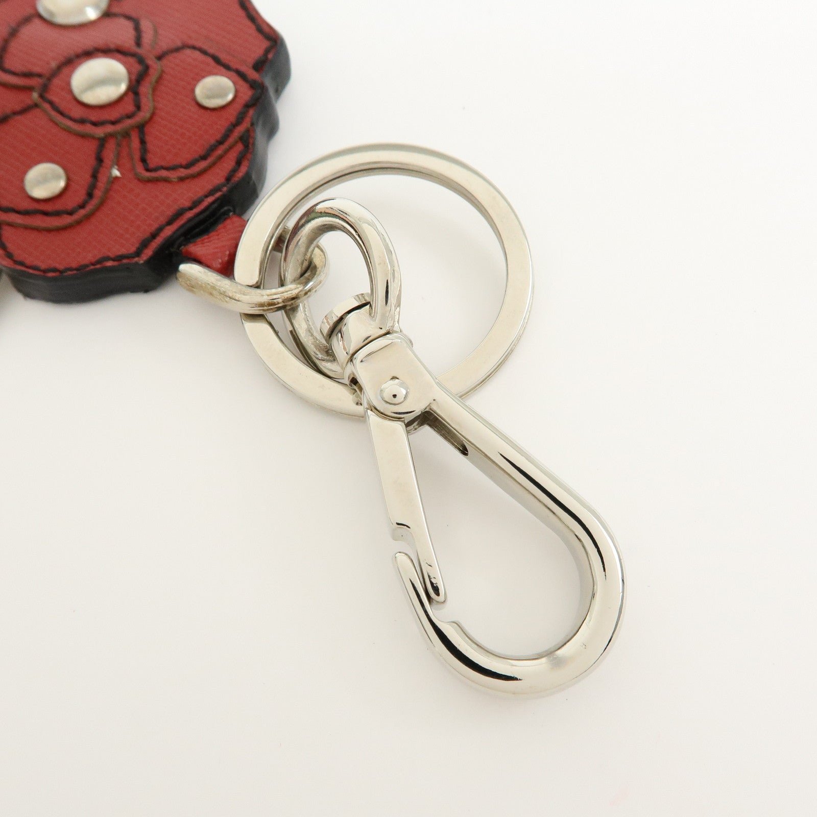 Prada Rose Leather Keychain - Image 8