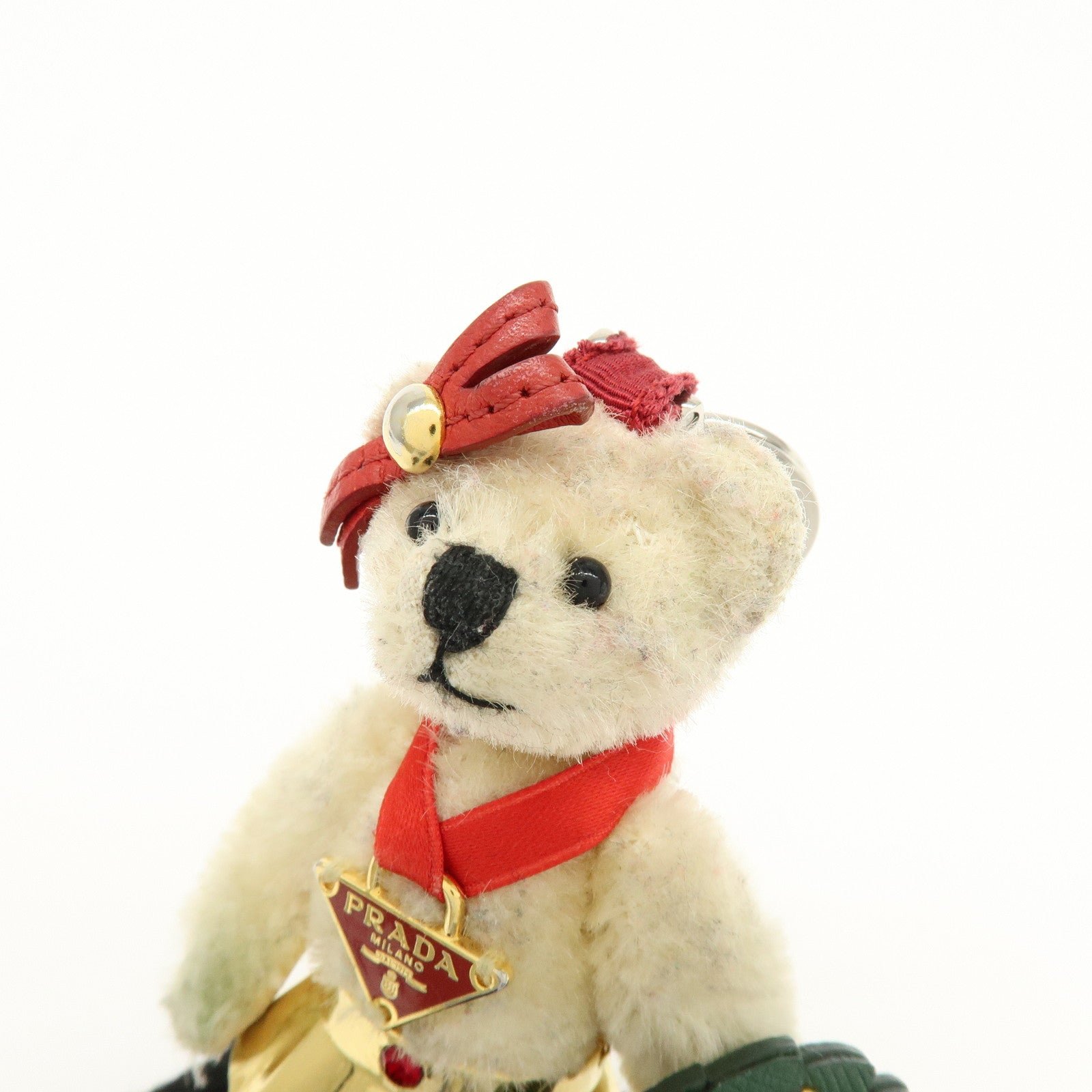 Prada Plush Material Red Bear Keychain - Image 6