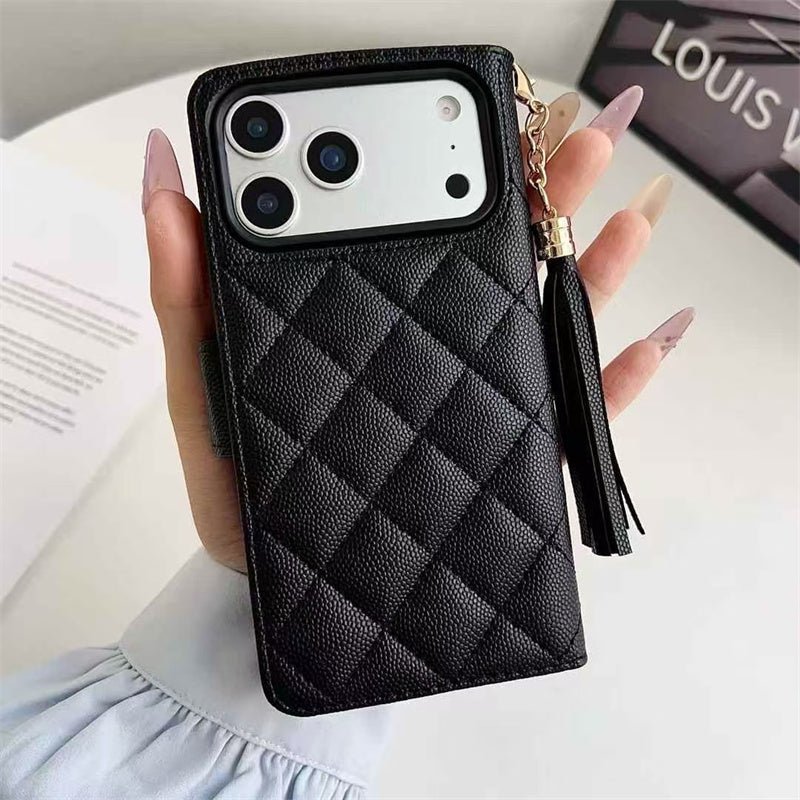 LV Quilted Tassel Flip Wallet Case - Image 5