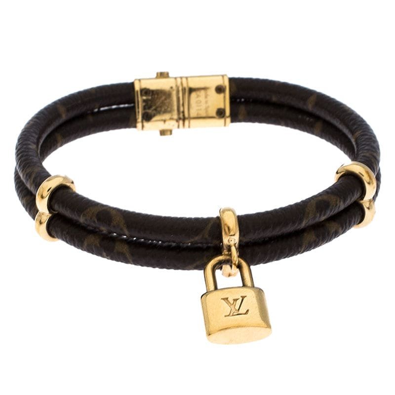 LV Double Wrap Monogram Lock Bracelet