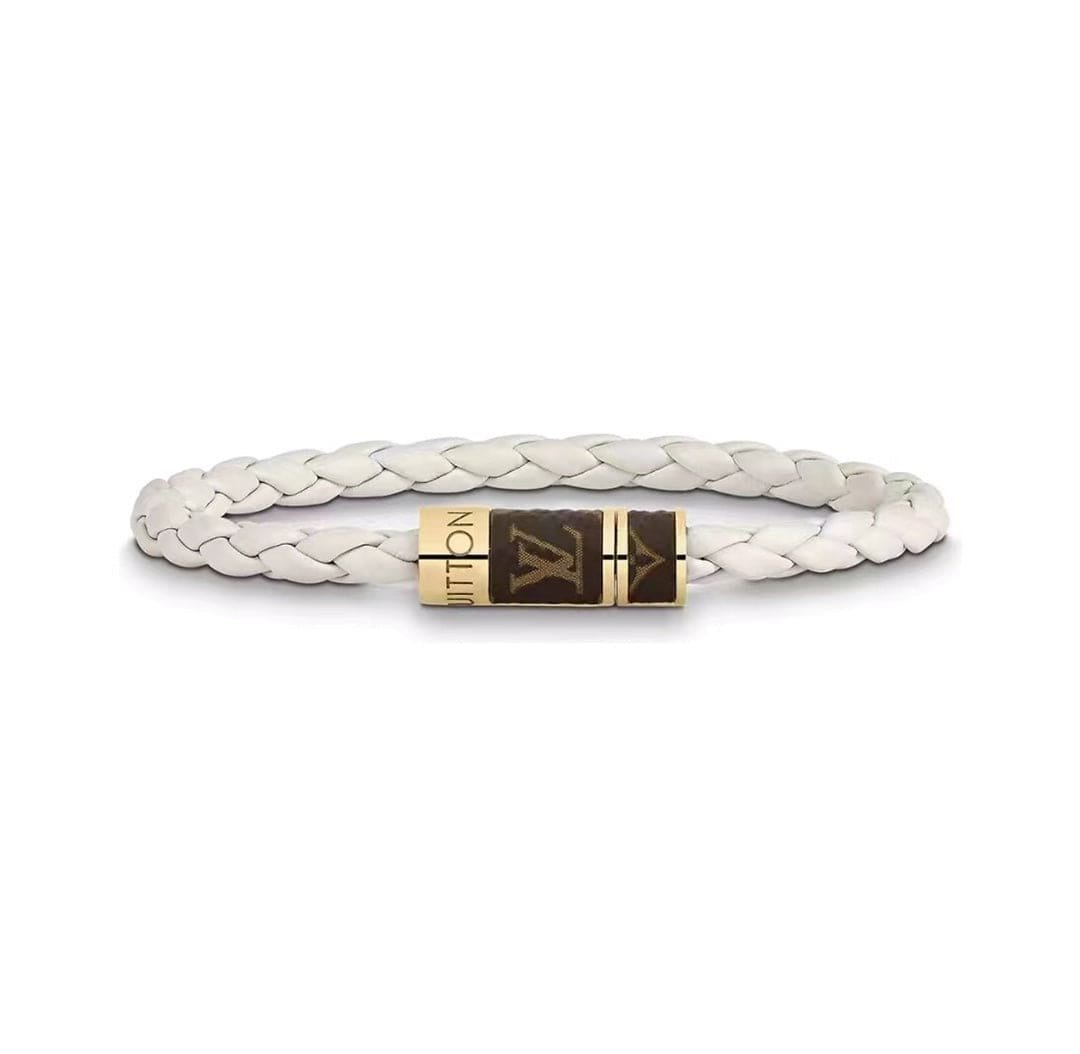 LV Premium White Crystal LV Logo Bracelet