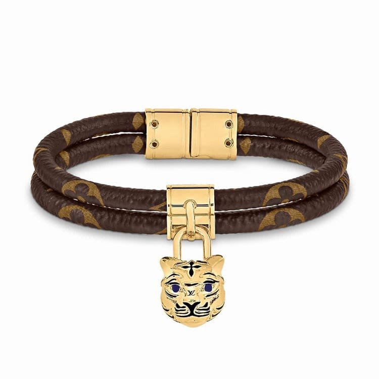 LV Tiger Head Charm Double Wrap Bracelet