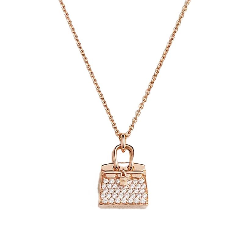 Hermès Clear Rose Gold Tone Kelly Necklace