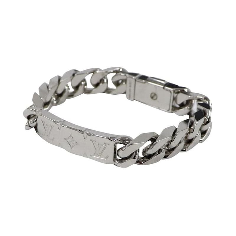 LV Silver Chain Logo Bracelet