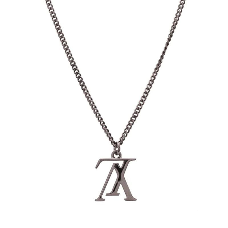 LV Gold Cuban LV Pendant Chain Necklace - Image 3