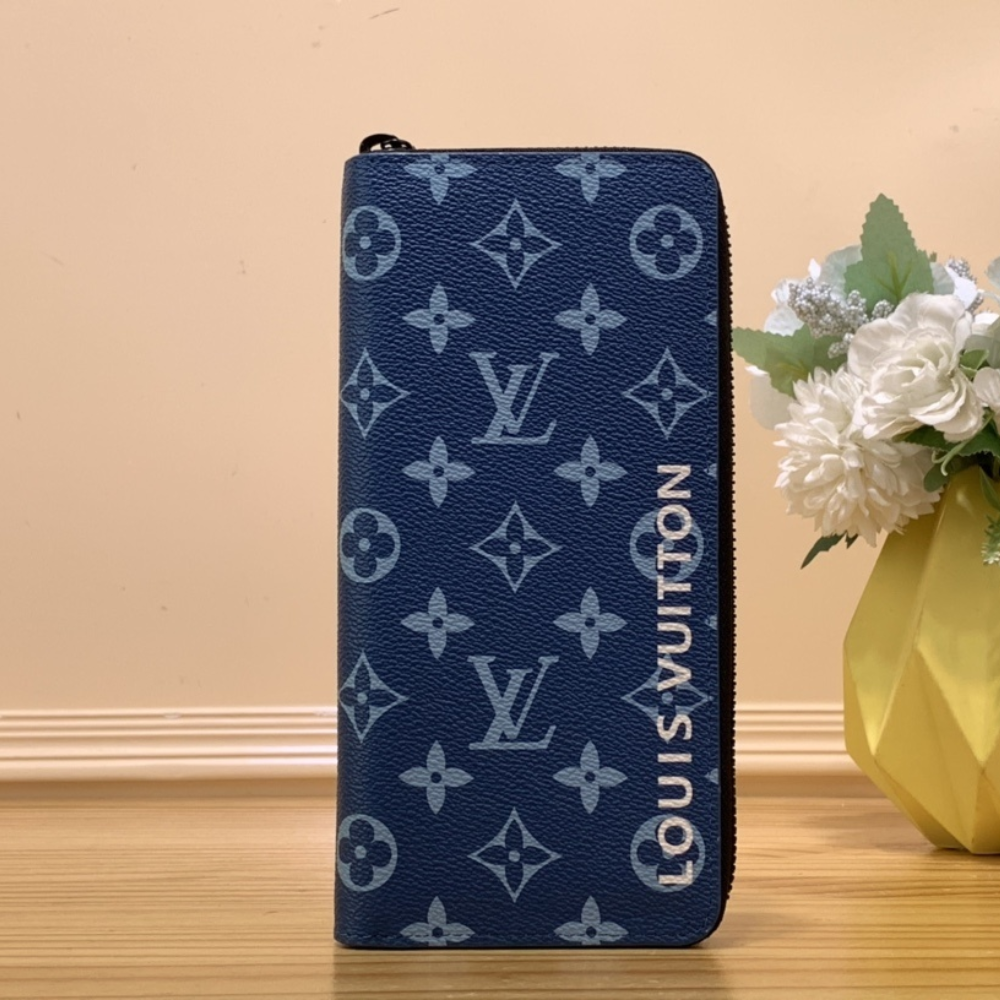 LV Blue Canvas Printed Card Holder - Image 7