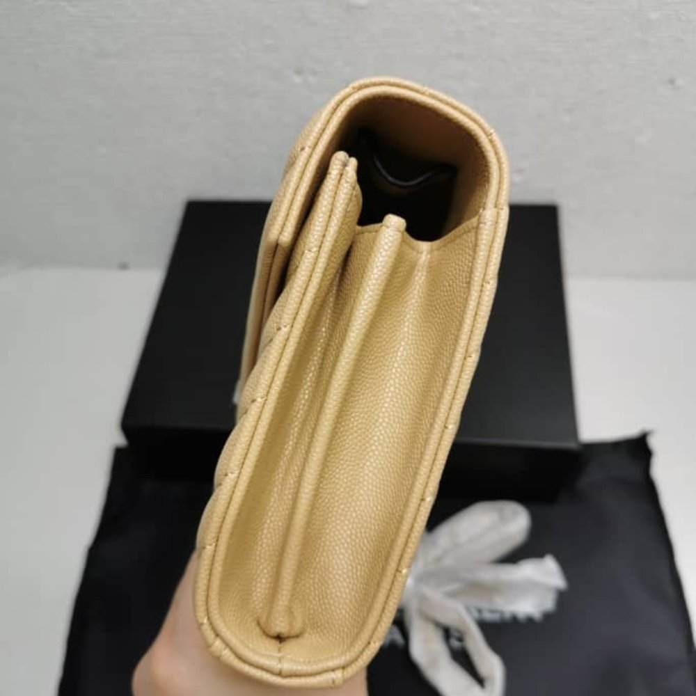 Saint Laurent Cassandre Matelasse Chain Wallet In Grain De Poudre Embossed Beige 22Cm 377828BOW012721 - Image 5
