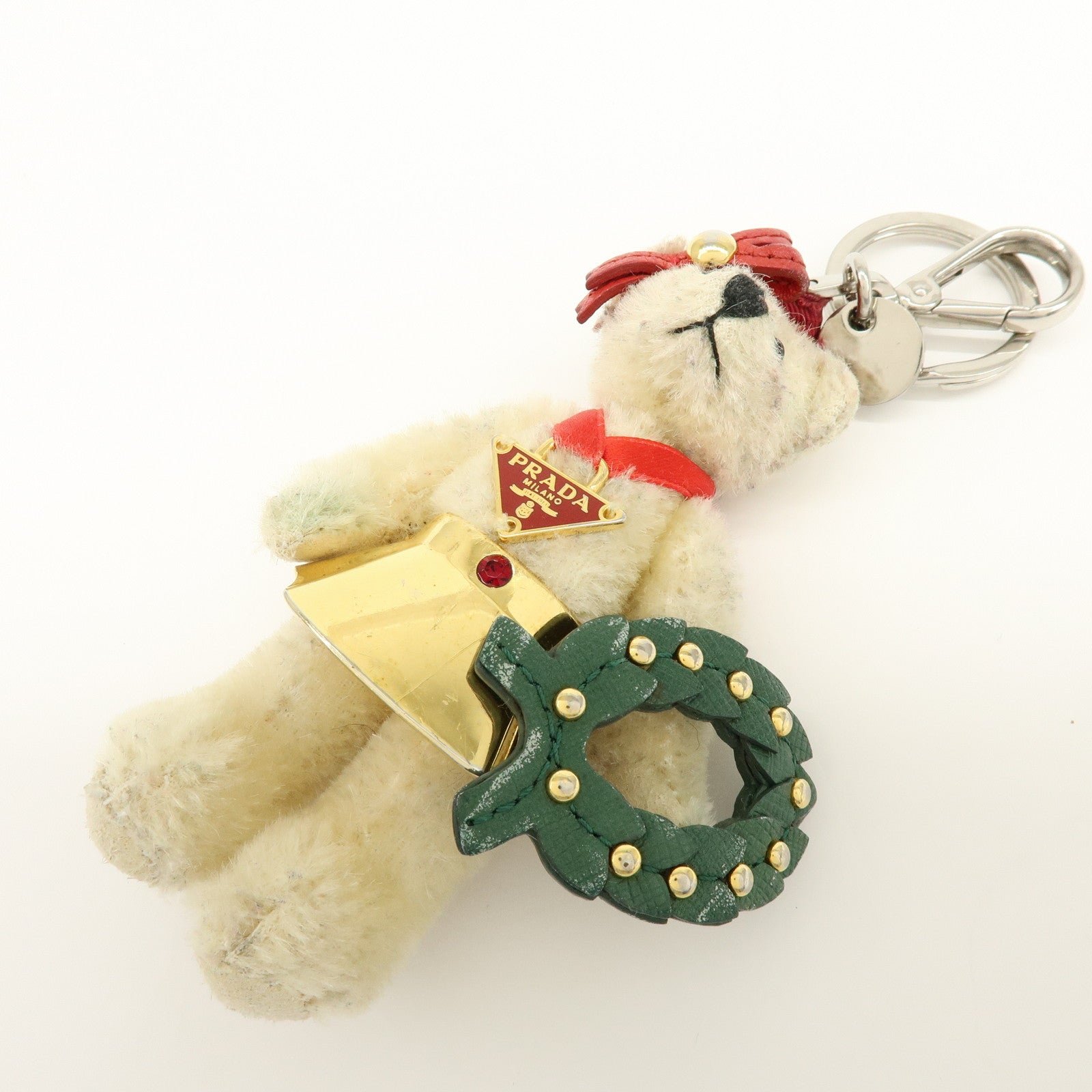 Prada Plush Material Red Bear Keychain - Image 3