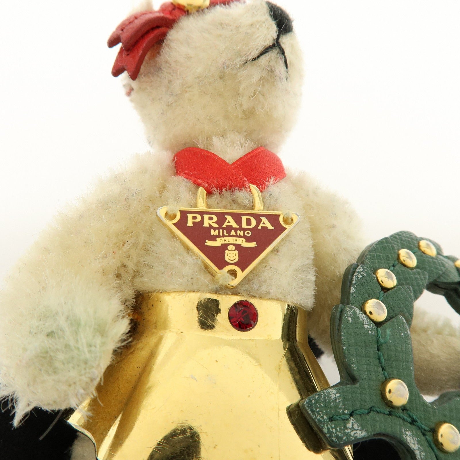 Prada Plush Material Red Bear Keychain - Image 13