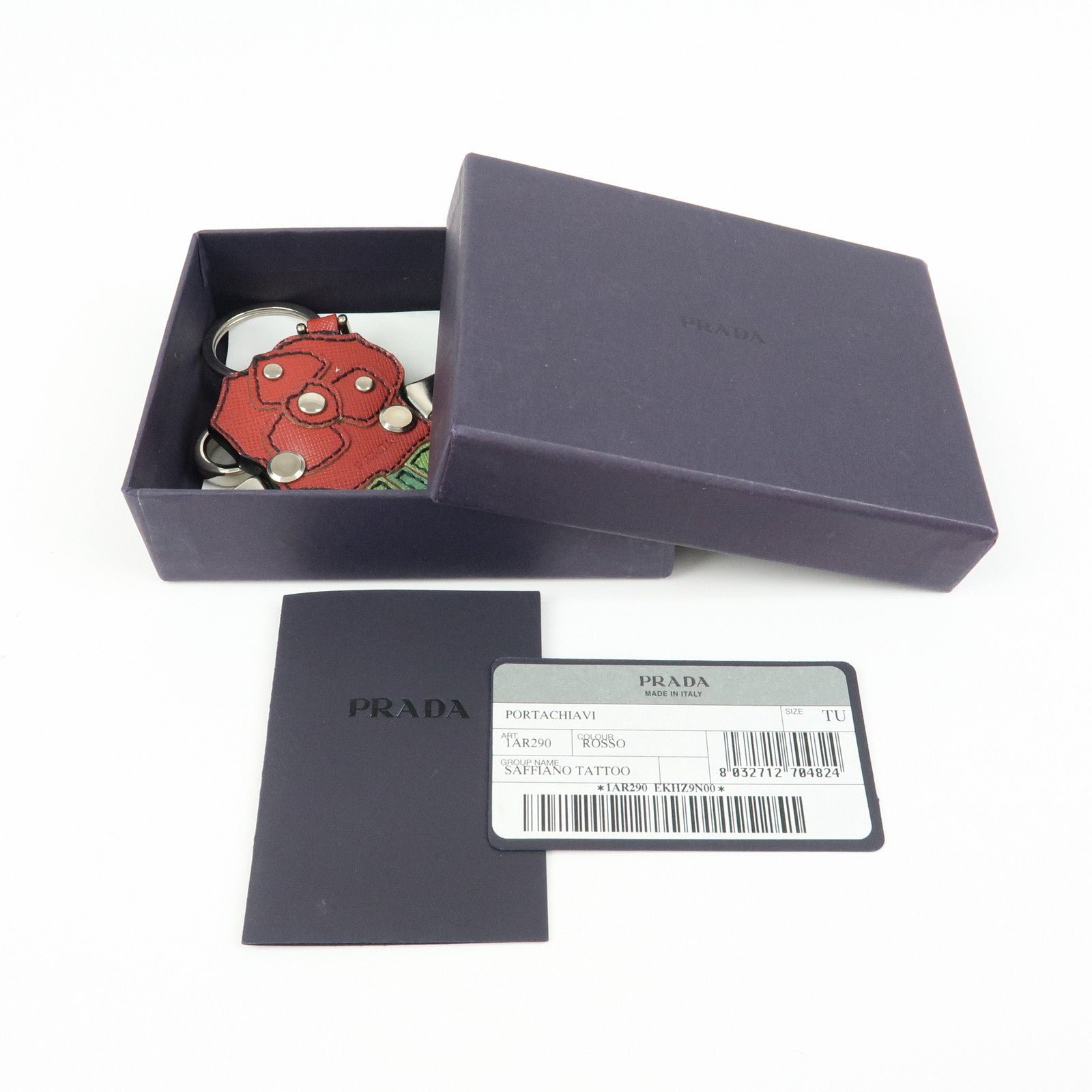 Prada Rose Leather Keychain - Image 11