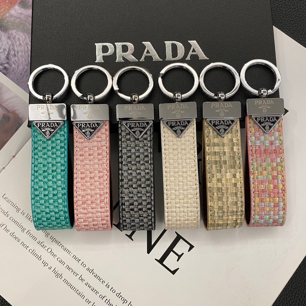 Prada Woven Fabric Keychain