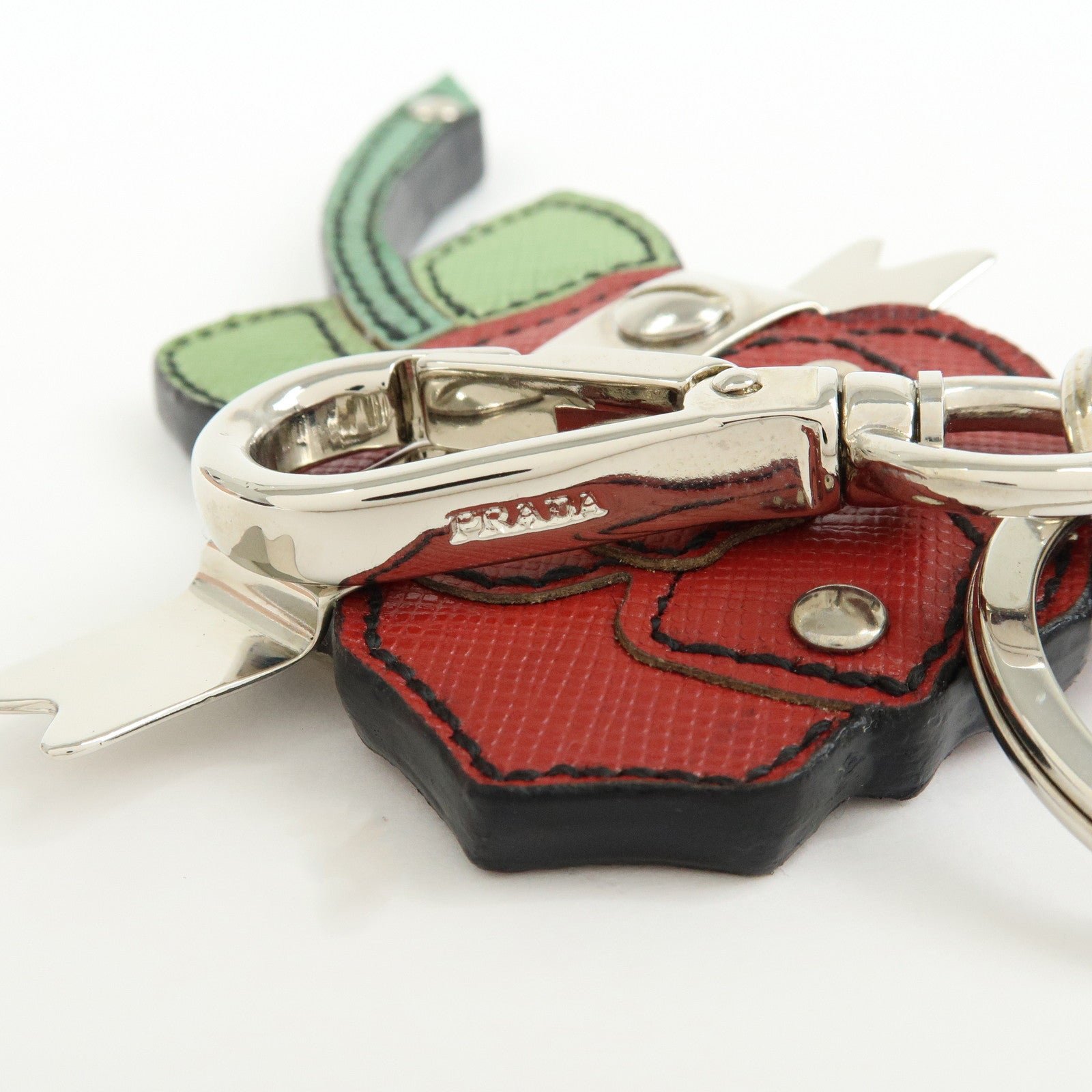 Prada Rose Leather Keychain - Image 10
